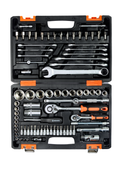 Набор инструментов Вихрь АВТО, 1/2" , 1/4" , CrV, в кейсе 82 предметов 