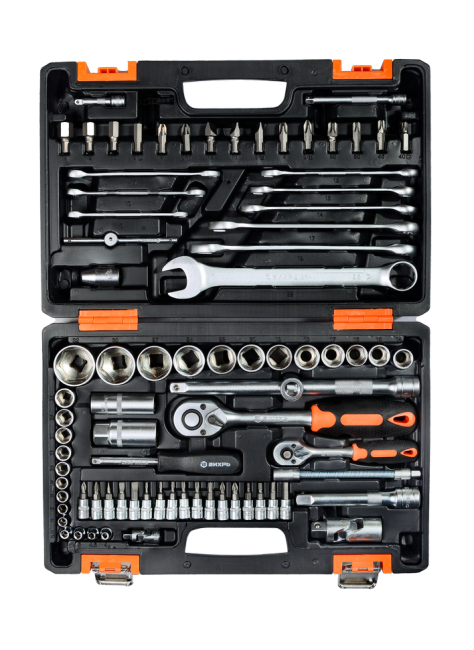 Набор инструментов Вихрь АВТО, 1/2" , 1/4" , CrV, в кейсе 82 предметов 